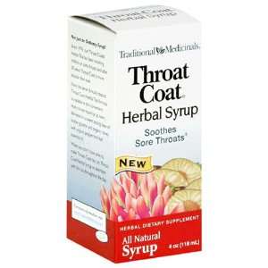 Traditional Medicinals Throat Coat Herbal Syrup, 4 Ounce Bottle 