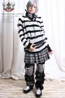Punk Mohair ladder Stripe Sweater Jumper/Dress ★2PC LOT  