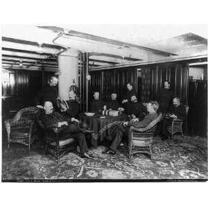   MAINE,Ward Room Officers,1896,relaxing in room