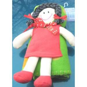  Little Girls Blanket with Doll Attached