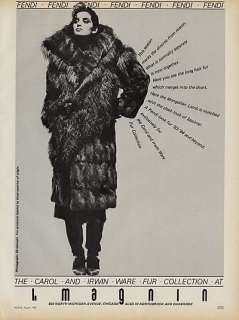 1983 I.magnin Fendi mongolian lamb coat Furs magazine ad  