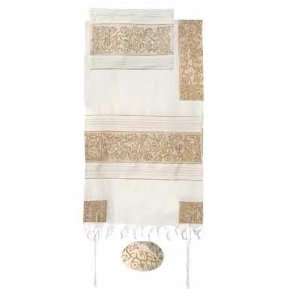  The Matriarchs Gold Embroidered Cotton Tallit by Yair 