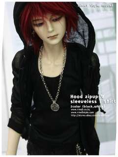 Hood zipup & sleeveless T shirt (black,white)BJD 70cm,SD13,msd 