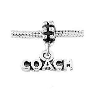  Sterling Silver Small Coach Talking Dangle Bead Charm 