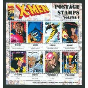  Marvel Comics X MEN Sheet 8 Mongolia Stamps MON0013SH 