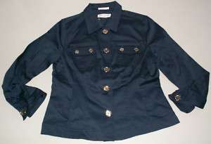 NWT JONES NEW YORK SPORT Navy Jacket Cotton Stretch M L  