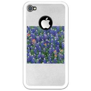 iPhone 4 or 4S Clear Case White Texas Bluebonnets
