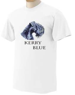 Kerry Blue Terrier Picture Printed White T Shirt  