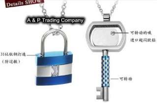 JN004 316L Stainless Steel I Love You Wedding Key & Key Lock Couple 