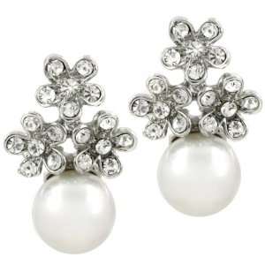  Marcys Flower & Faux Pearl Earrings Emitations Jewelry