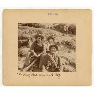  Chief Isac,sons,dog,sitting on the shore,c1897