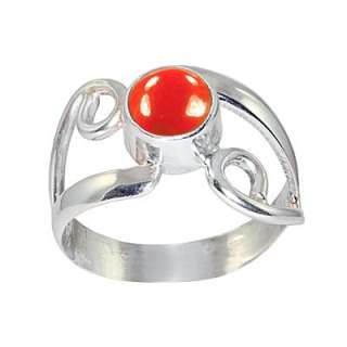 R26p Sterling Silver Ring & RED CORAL gemstone  