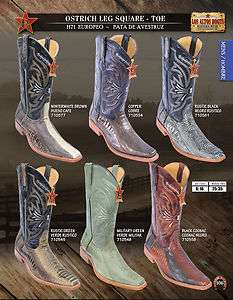 Los Altos Square Toe Ostrich Leg Mens Western Cowboy Boots Diff 
