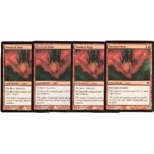  MTG Conflux FOIL MANIACAL RAGE Playset of 4 commons 