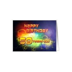  Abstract swirling lights Birthday Card, 59years old Card 