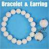 Fine Jewelry Tridacna Beads Bracelet Earrings 8.5 7940  