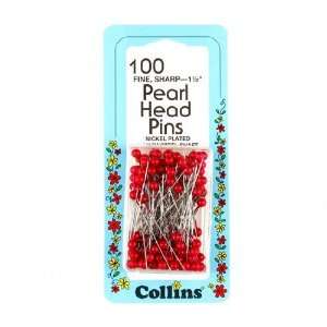  Red Pearl Head Pins 100/Pkg By The Each Arts, Crafts 