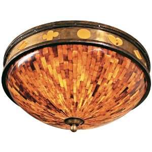  Maitland Smith Brown Penshell 22 Wide Ceiling Light