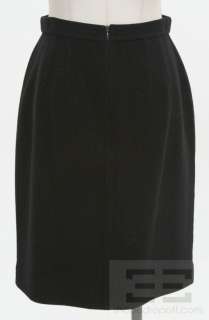 Jil Sander 2 Piece Black Wool Double Breasted Jacket & Skirt Suit 38 