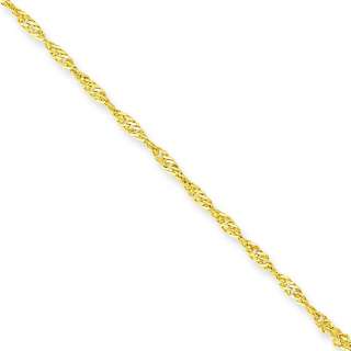 14K YELLOW GOLD D/C 1.75MM SINGAPORE CHAIN 18 NECKLACE  
