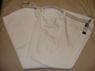   TALBOTS Womans size 22 white flapped pockets stretch jeans with belt