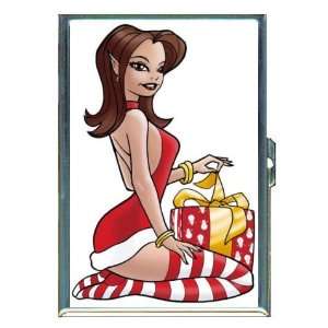 Pin Up Christmas Sexy in Red ID Holder, Cigarette Case or Wallet MADE 