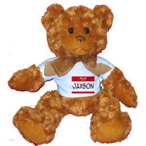  HELLO my name is JAXSON Plush Teddy Bear with BLUE T Shirt 