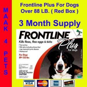  Frontline Plus Dogs Over 88 lb. 3 Pack Red