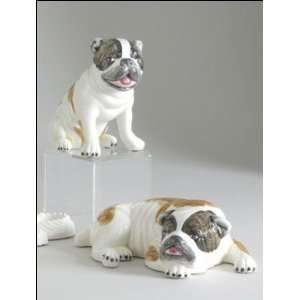 Luxury Porcelain English Bulldog Figurine Pair 