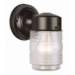   Globe Lighting Black Finish 1 Lt Outdoor Jelly Jar