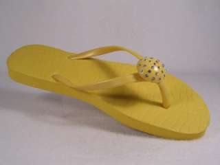 Lindsay Phillips Jordi Flip Flops With Snaps Yellow Sizes 6,7,9,10 New 
