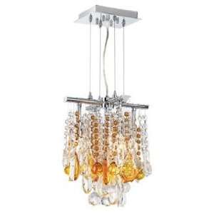  Luminous 11 Wide Amber and Clear Crystal Chandelier