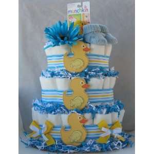  Lucky Duck 3 Tier Diaper Cakes (Blue) Baby