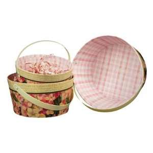  Lang Decorative Basket Set   Pink Hydrangea Baby