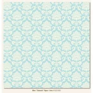  My Minds Eye Lush Collection Blue Damask Double Sided 12in 