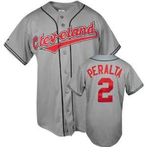  Jhonny Peralta Majestic MLB Road Grey Replica Cleveland Indians 