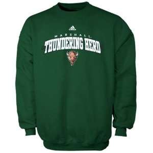  adidas Marshall Thundering Herd Green Beveled Out Crew 