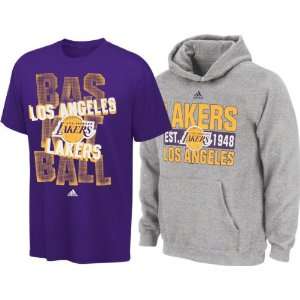  Los Angeles Lakers Youth T Shirt & Hooded Sweatshirt Combo 