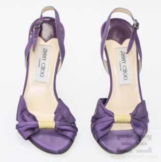 Jimmy Choo Purple Satin Slingback Stiletto Heels Size 38.5  