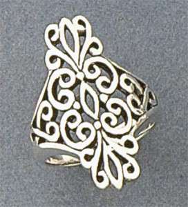 Sterling Silver Spanish Lace Lattice Ring Sizes 6 10  