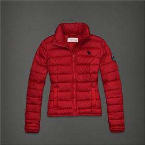 NWT Abercrombie & Fitch Women Kaylie Light Weight Down Coat Jacket Red 