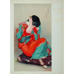   Woman Kimono Japan Naga Juban Print   Original Print
