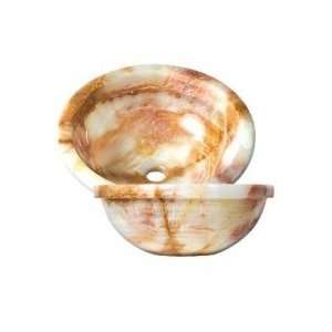   Vessel Sink Round Exotic Stone with Lip 1645 O WHT