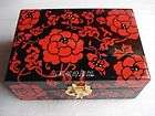 Chinese Style Rose Lacquer Wooden Jewelry Box 7.2