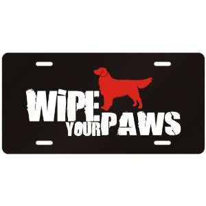 New  Golden Retriever / Wipe Your Paws  License Plate Dog  