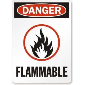  Danger Flammable (with graphic) Laminated Vinyl Sign, 10 