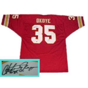  Christian Okoye Kansas City Chiefs Autographed Throwback 