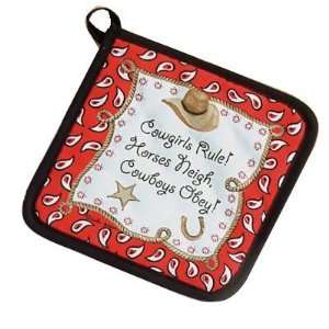  Cowgirls Rule Red Potholder
