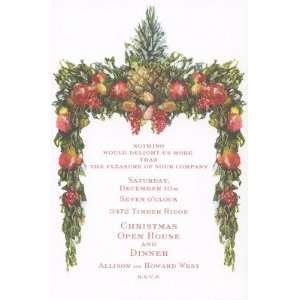  Colonial Garland, Custom Personalized Christmas Invitation 