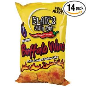 Blairs Death Rain Kettle Cooked Chips, 5 Ounce Bags (Pack of 14 